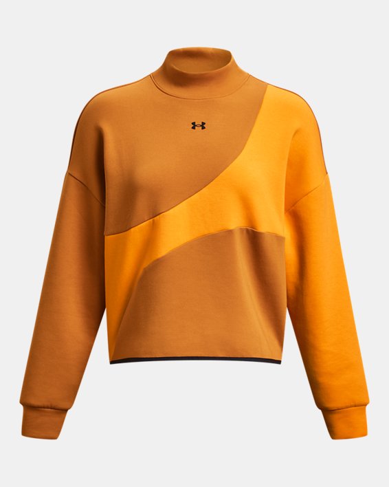 UA Unstoppable Fleece-Croptop mit Rundhalsausschnitt für Damen, Orange, pdpMainDesktop image number 4